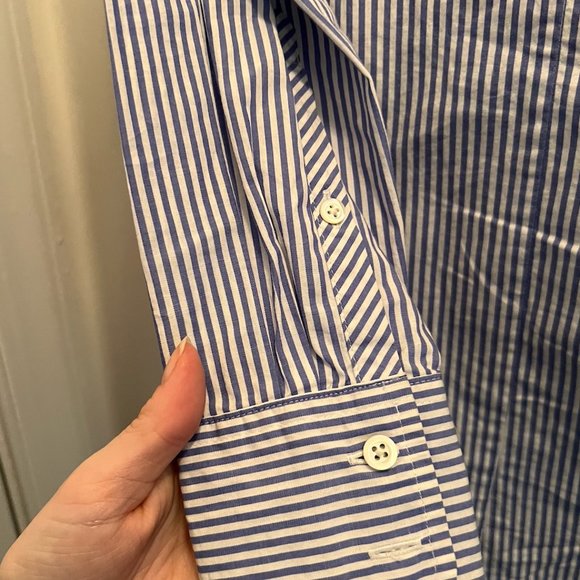 J crew COMME DES GARÇONS PLAY Blue & Black Heart Patch Shirt - Picture 6 of 7